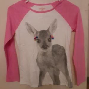 ⭐buy 2 get 1 free⭐Adorable girls baby deer graphic long sleeve tee